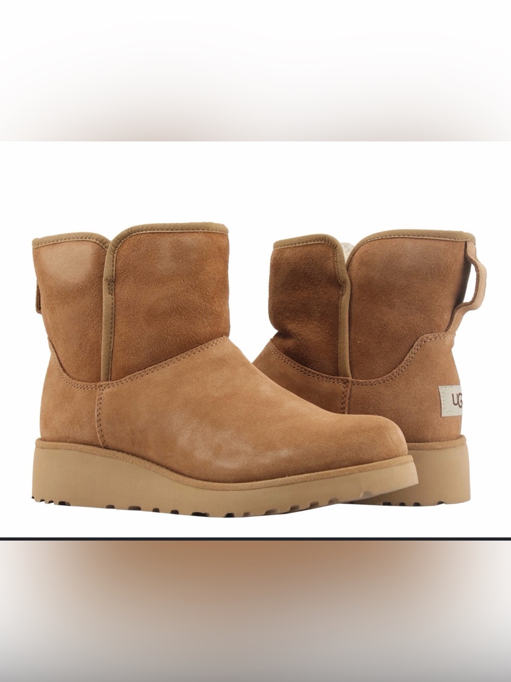 UGG Women's Tan Suede Ankle Boot with Pull Tab